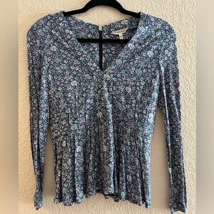 Rebecca Taylor Floral Peplum Blouse Size 2